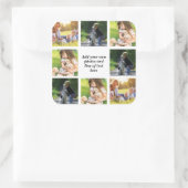 Erstellen Sie Ihre eigene Foto-Collage und -Text Quadratischer Aufkleber (Tasche)
