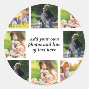 Erstellen Sie Ihre eigene Foto-Collage und -Text Runder Aufkleber