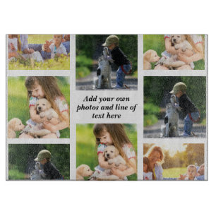 Erstellen Sie Ihre eigene Foto-Collage und -Text Schneidebrett