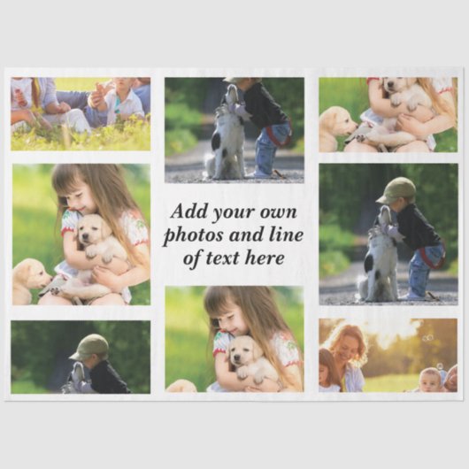 Erstellen Sie Ihre eigene Foto-Collage und -Text Seidenpapier (Vorderseite)