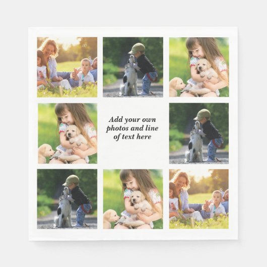 Erstellen Sie Ihre eigene Foto-Collage und -Text Serviette (Vorderseite)