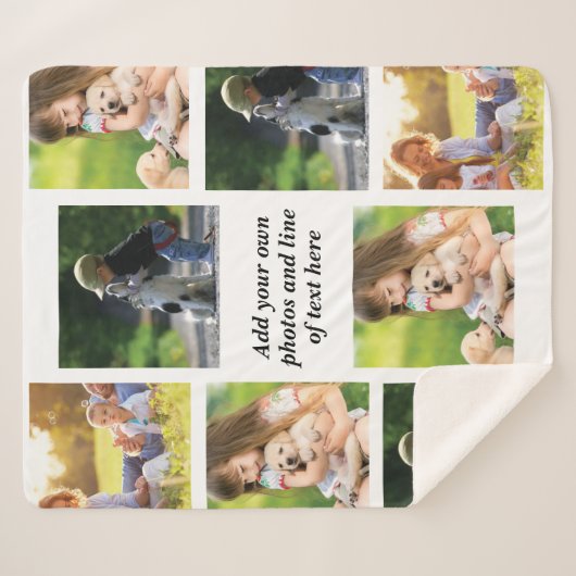 Erstellen Sie Ihre eigene Foto-Collage und -Text Sherpadecke (Vorderseite (Horizontal))