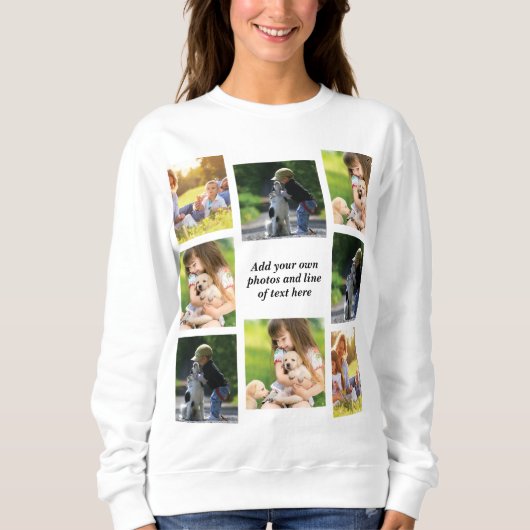 Erstellen Sie Ihre eigene Foto-Collage und -Text Sweatshirt (Vorderseite)