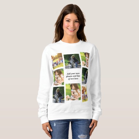 Erstellen Sie Ihre eigene Foto-Collage und -Text Sweatshirt (Vorne ganz)