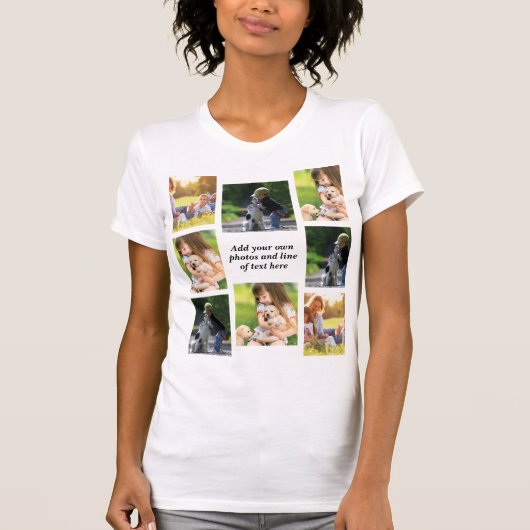 Erstellen Sie Ihre eigene Foto-Collage und -Text T-Shirt (Vorderseite)