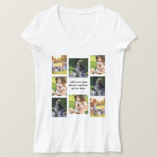 Erstellen Sie Ihre eigene Foto-Collage und -Text T-Shirt (Design vorne)