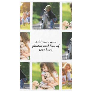 Erstellen Sie Ihre eigene Foto-Collage und -Text Tischdecke