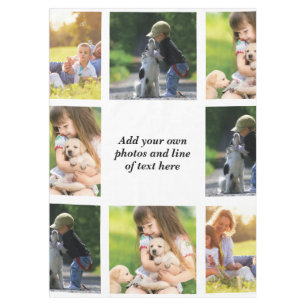 Erstellen Sie Ihre eigene Foto-Collage und -Text Tischdecke