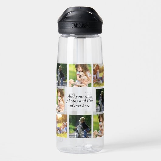 Erstellen Sie Ihre eigene Foto-Collage und -Text Trinkflasche (Rückseite)