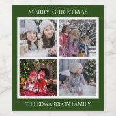 Erstellen Sie Ihre eigene Foto-Collage Weihnachten Weinetikett (Einzelnes Label)