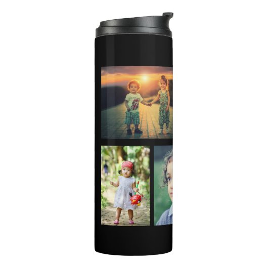 Erstellen Sie Ihre eigene Foto-Foto-Collage-Famili Thermosbecher (Nach links gedreht)