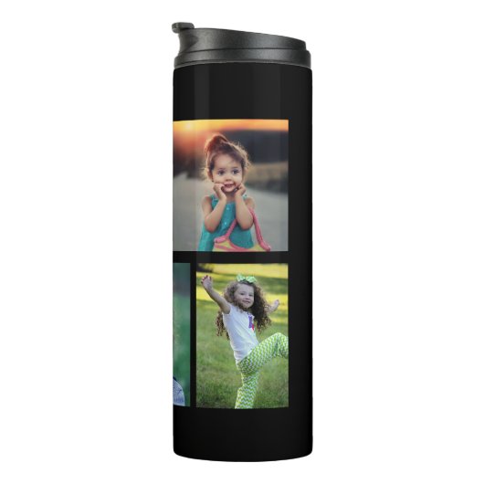 Erstellen Sie Ihre eigene Foto-Foto-Collage-Famili Thermosbecher (Nach rechts gedreht)
