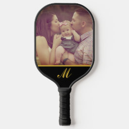 Erstellen Sie Ihre eigene Foto Monogram Gold Initi Pickleball Schläger