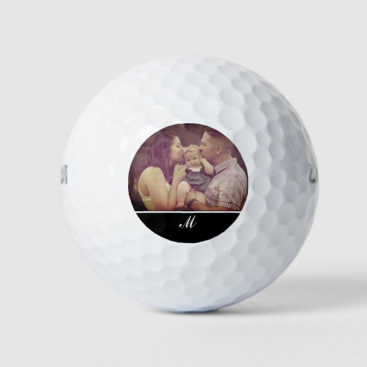 Erstellen Sie Ihre eigene Foto-Monogram-Initiale Golfball (Vorderseite)