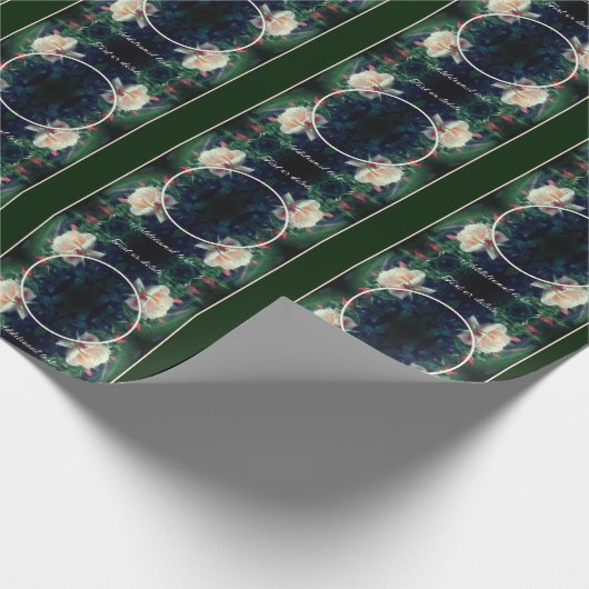 Erstellen Sie Ihre eigene Foto Peach Rose und Bug  Geschenkpapier (Ecke)