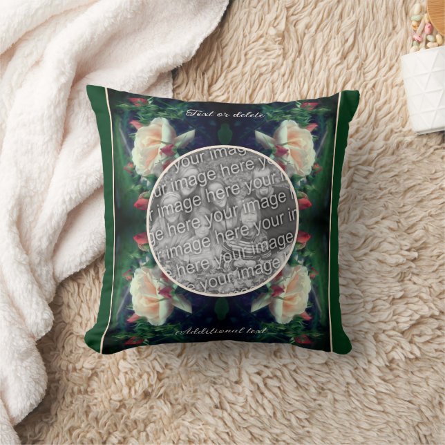 Erstellen Sie Ihre eigene Foto Peach Rose und Bug  Kissen (Decke)