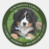 Erstellen Sie Ihre eigene Foto-Rücksendeadresse Runder Aufkleber (Vorderseite)