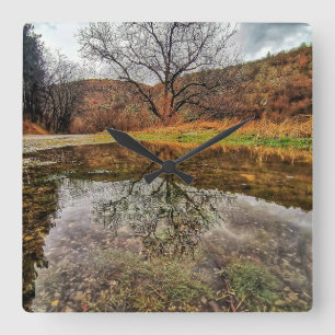 Erstellen Sie Ihre eigene Foto-Uhr, Vorlage, einfa Quadratische Wanduhr