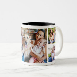 Erstellen Sie Ihre eigene FotoCollage 5 Bilder wei Zweifarbige Tasse