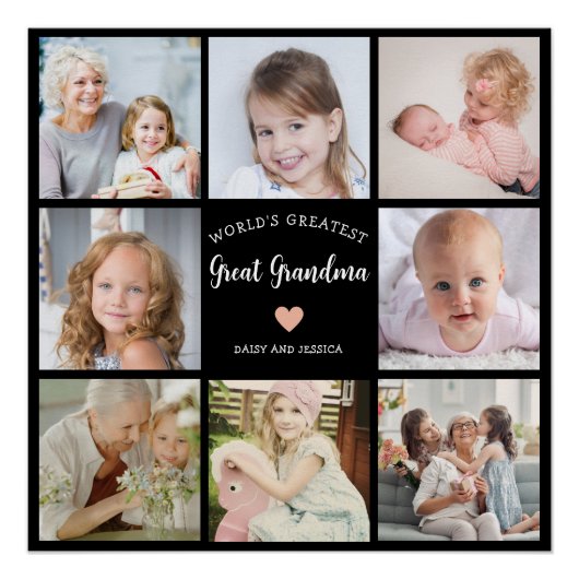 Erstellen Sie Ihre eigene FotoCollage Große Oma Mo Poster (Vorderseite)