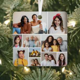 Erstellen Sie Ihre eigene Fotocollage mit 10 Fotos Ornament Aus Metall