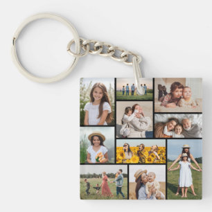 Erstellen Sie Ihre eigene Fotocollage mit 10 Fotos Schlüsselanhänger