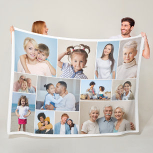 Erstellen Sie Ihre eigene Fotocollage mit 12 Fotos Fleecedecke