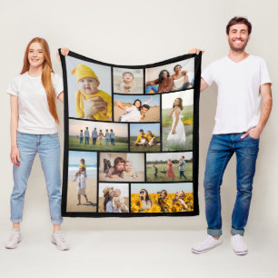 Erstellen Sie Ihre eigene Fotocollage mit 12 Fotos Fleecedecke