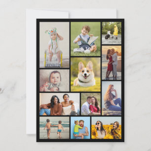Erstellen Sie Ihre eigene Fotocollage mit 12 Fotos Karte