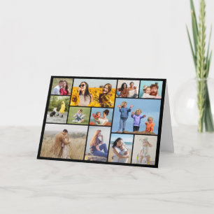 Erstellen Sie Ihre eigene Fotocollage mit 12 Fotos Karte