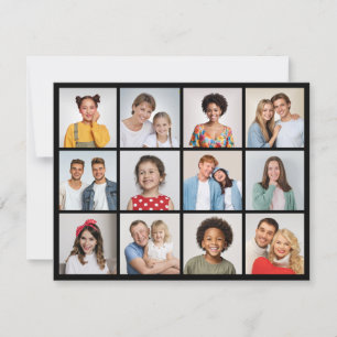 Erstellen Sie Ihre eigene Fotocollage mit 12 Fotos Karte