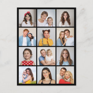 Erstellen Sie Ihre eigene Fotocollage mit 12 Fotos Postkarte