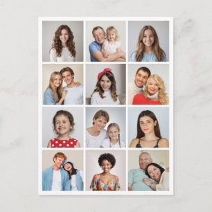 Erstellen Sie Ihre eigene Fotocollage mit 12 Fotos Postkarte
