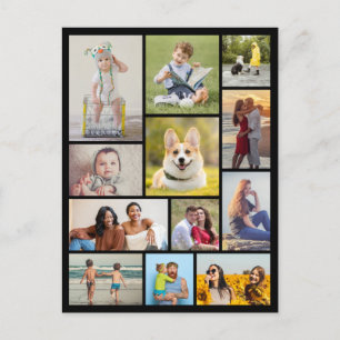Erstellen Sie Ihre eigene Fotocollage mit 12 Fotos Postkarte