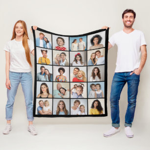 Erstellen Sie Ihre eigene Fotocollage mit 20 Fotos Fleecedecke