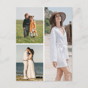 Erstellen Sie Ihre eigene Fotocollage mit 3 Fotos Postkarte