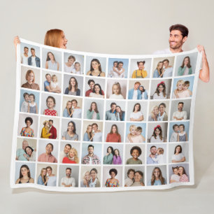 Erstellen Sie Ihre eigene Fotocollage mit 48 Fotos Fleecedecke