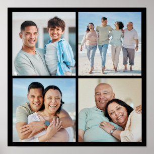 Erstellen Sie Ihre eigene Fotocollage mit 4 Fotos Poster