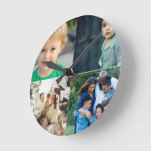 Erstellen Sie Ihre eigene Fotocollage mit 4 Fotos Runde Wanduhr (Winkel)