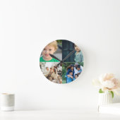 Erstellen Sie Ihre eigene Fotocollage mit 4 Fotos Runde Wanduhr (Zuhause)