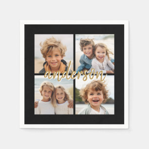 Erstellen Sie Ihre eigene Fotocollage mit 4 Fotos  Serviette