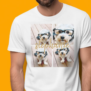 Erstellen Sie Ihre eigene Fotocollage mit 4 Fotos T-Shirt