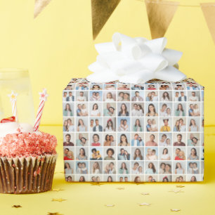 Erstellen Sie Ihre eigene Fotocollage mit 64 Fotos Geschenkpapier