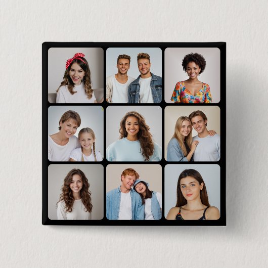 Erstellen Sie Ihre eigene Fotocollage mit 9 abgeru Button (Vorderseite)