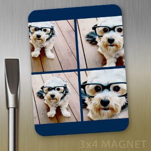 Erstellen Sie Ihre eigene Fotocollage - Navy 4 Bil Magnet