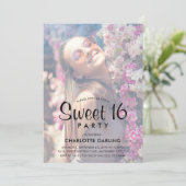 Erstellen Sie Ihre eigene FotoCollage Sweet 16 Geb Einladung (Stehend Vorderseite)