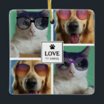 Erstellen Sie Ihre eigene Fotokollektion für 4 Hau Keramikornament<br><div class="desc">Ein wunderschönes Design mit 4 Fotos von Fotos für Haustiere mit dem Wort "LIEBE" in der Mitte zentriert mit dem Namen des Haustiers. Ein wunderschönes Design für sich selbst oder ein wunderbares Sake-Geschenk für Ihre Freunde und Familie. Passen Sie den Text des Fotos an und machen Sie ihn zu Ihrem...</div>