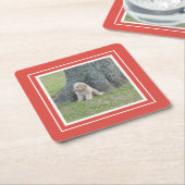 Erstellen Sie Ihre eigene Fotovorlage Koralle & We Rechteckiger Pappuntersetzer (angewinkelt)