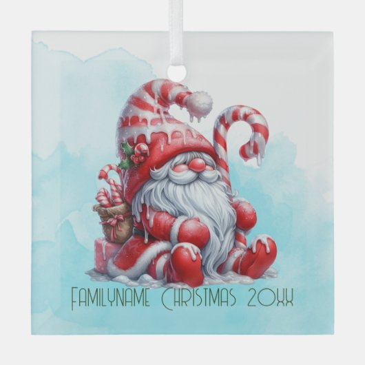 Erstellen Sie Ihre eigene Freude Peppermint Weihna Ornament Aus Glas (Vorderseite)