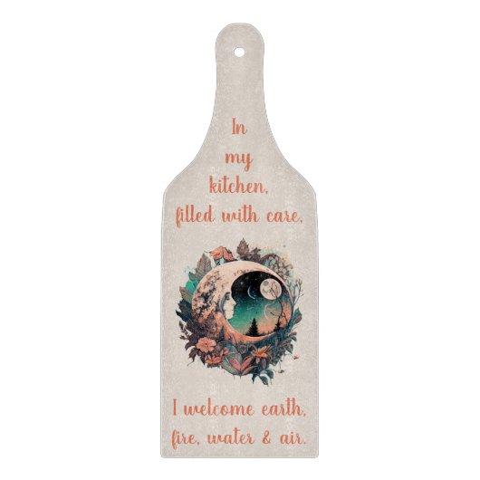 Erstellen Sie Ihre eigene Friedliche Boho Crescent Schneidebrett (Vorderseite)